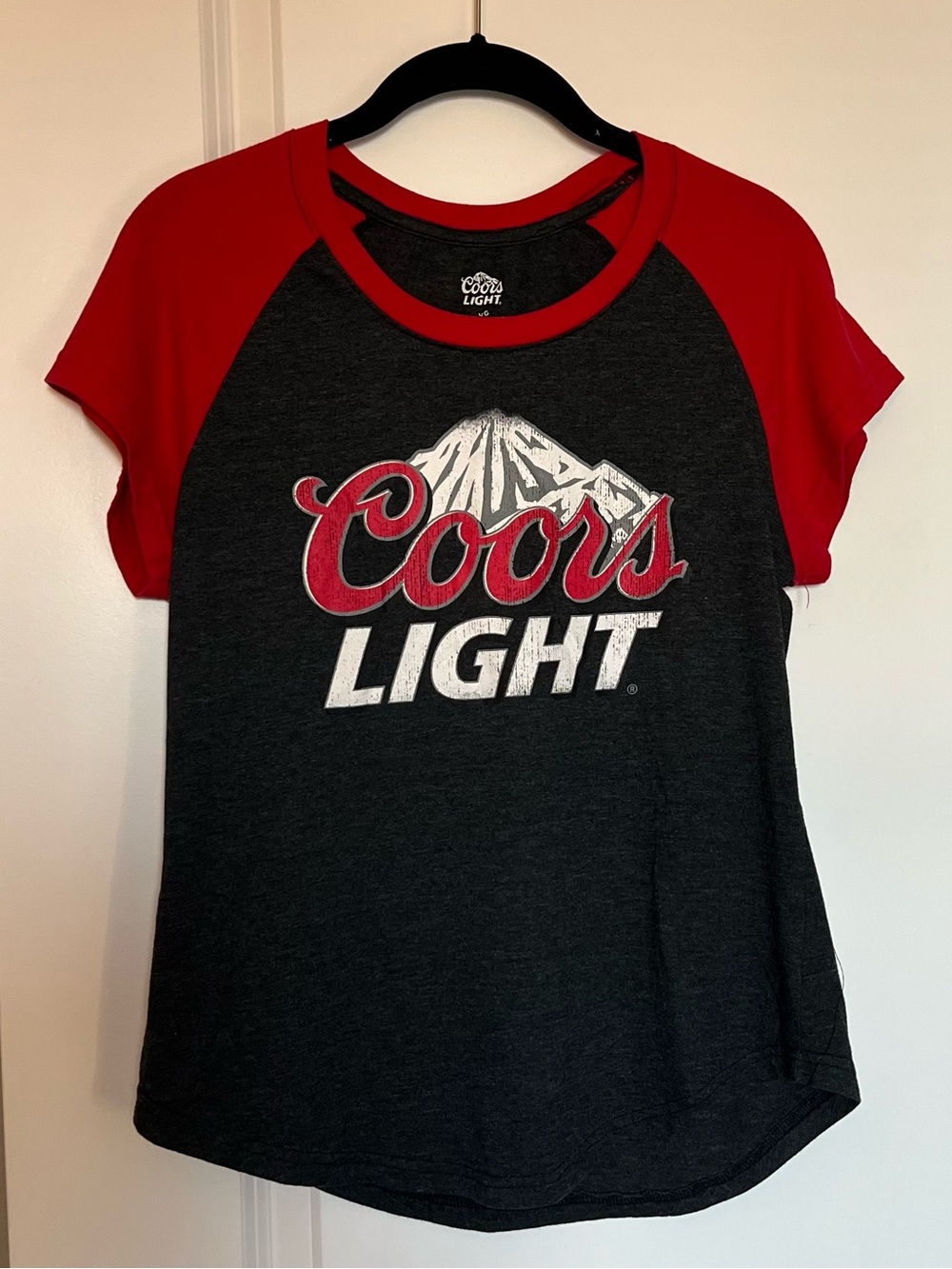 Coors Light Raglan Tee - Red & Charcoal